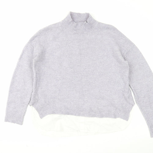 Primark Womens Purple Mock Neck Acrylic Pullover Jumper Size 10