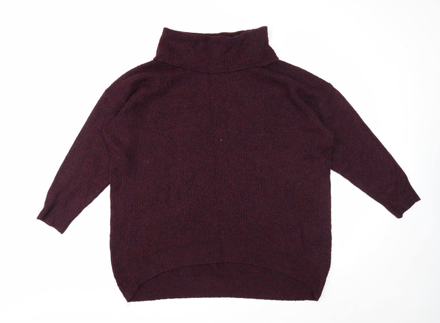 F&F Womens Purple Roll Neck Acrylic Pullover Jumper Size 22