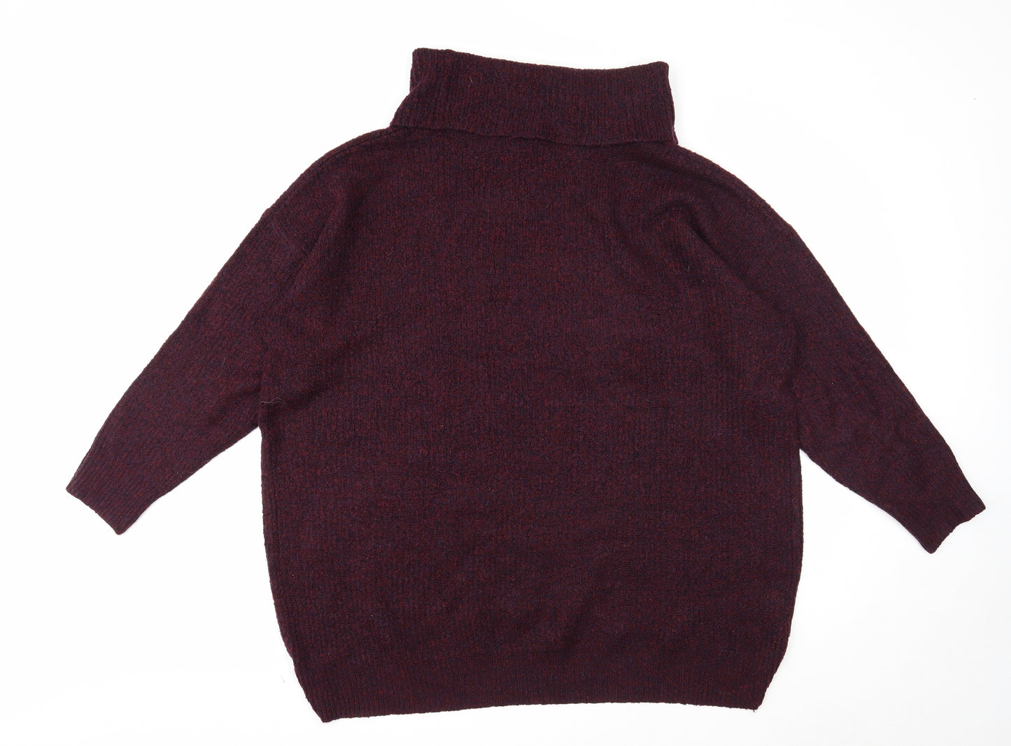 F&F Womens Purple Roll Neck Acrylic Pullover Jumper Size 22