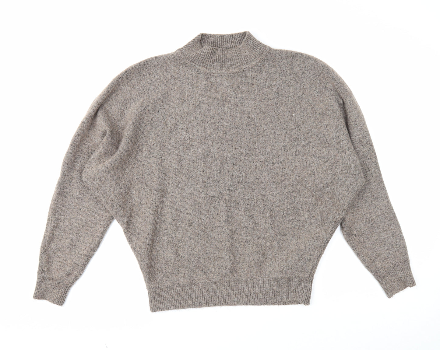 Primark Womens Brown Mock Neck Acrylic Pullover Jumper Size 10
