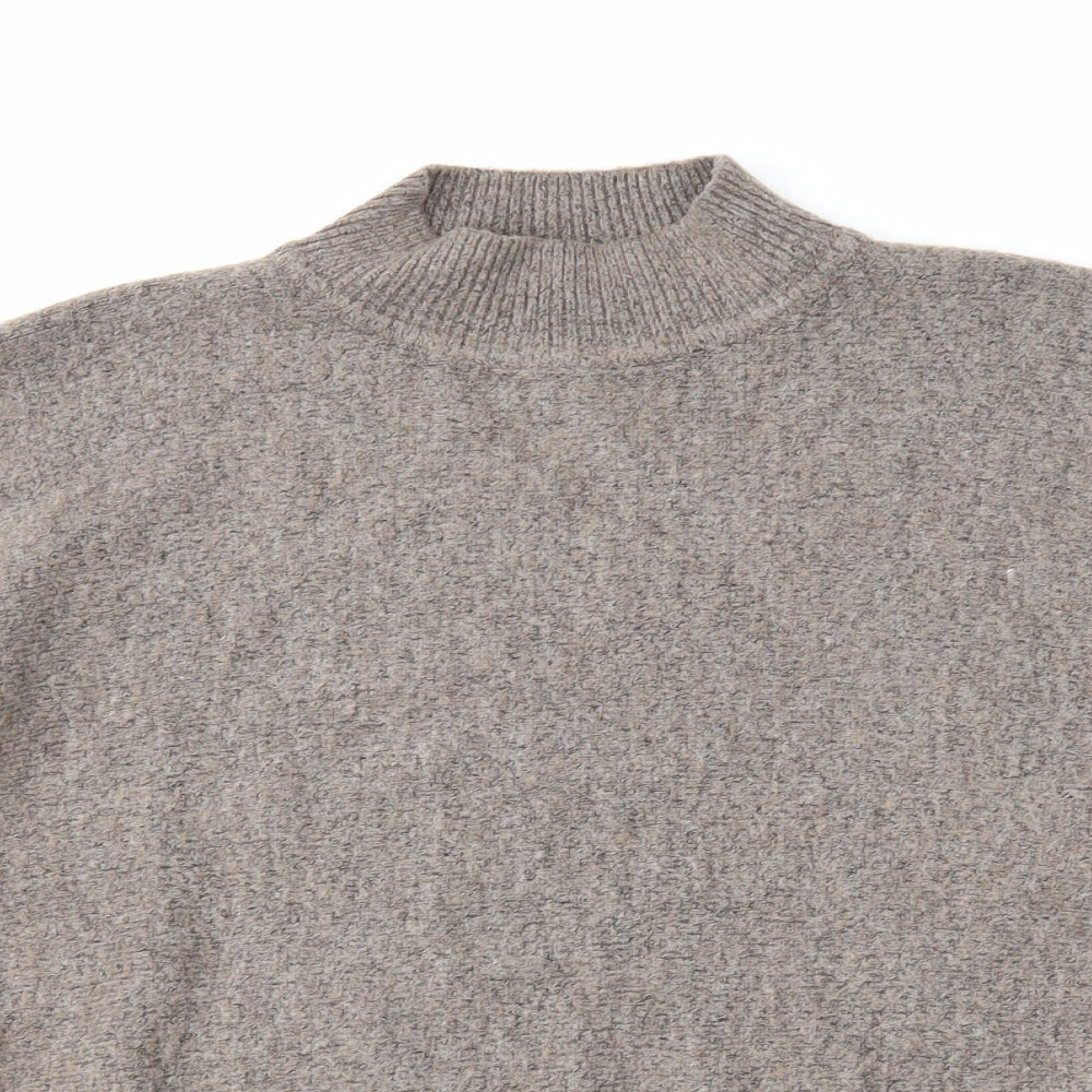 Primark Womens Brown Mock Neck Acrylic Pullover Jumper Size 10