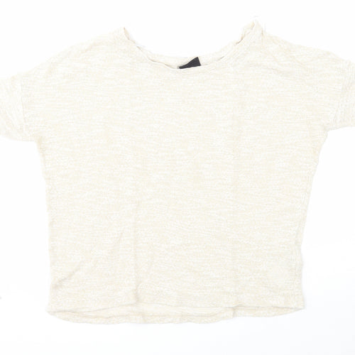 VILA Womens Beige Round Neck Acrylic Pullover Jumper Size M