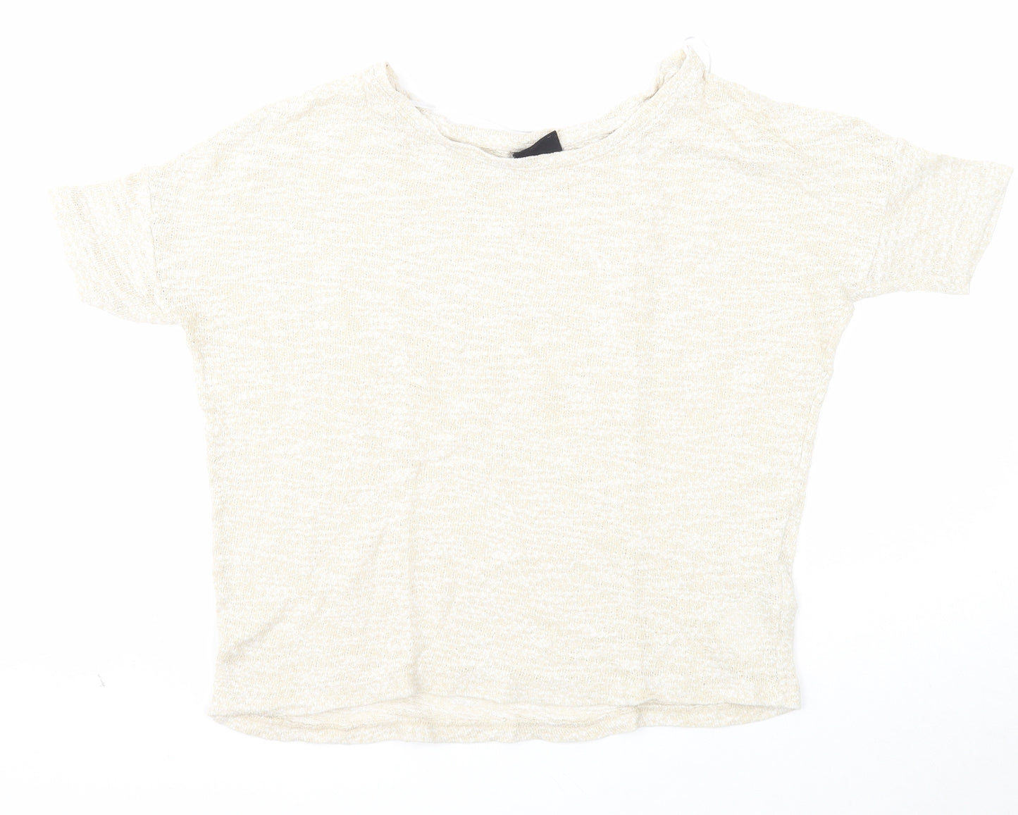 VILA Womens Beige Round Neck Acrylic Pullover Jumper Size M