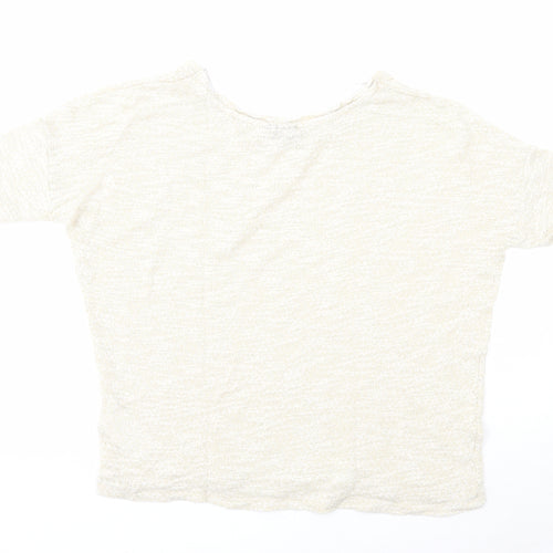 VILA Womens Beige Round Neck Acrylic Pullover Jumper Size M