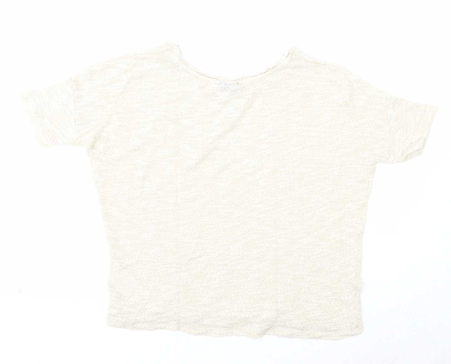 VILA Womens Beige Round Neck Acrylic Pullover Jumper Size M