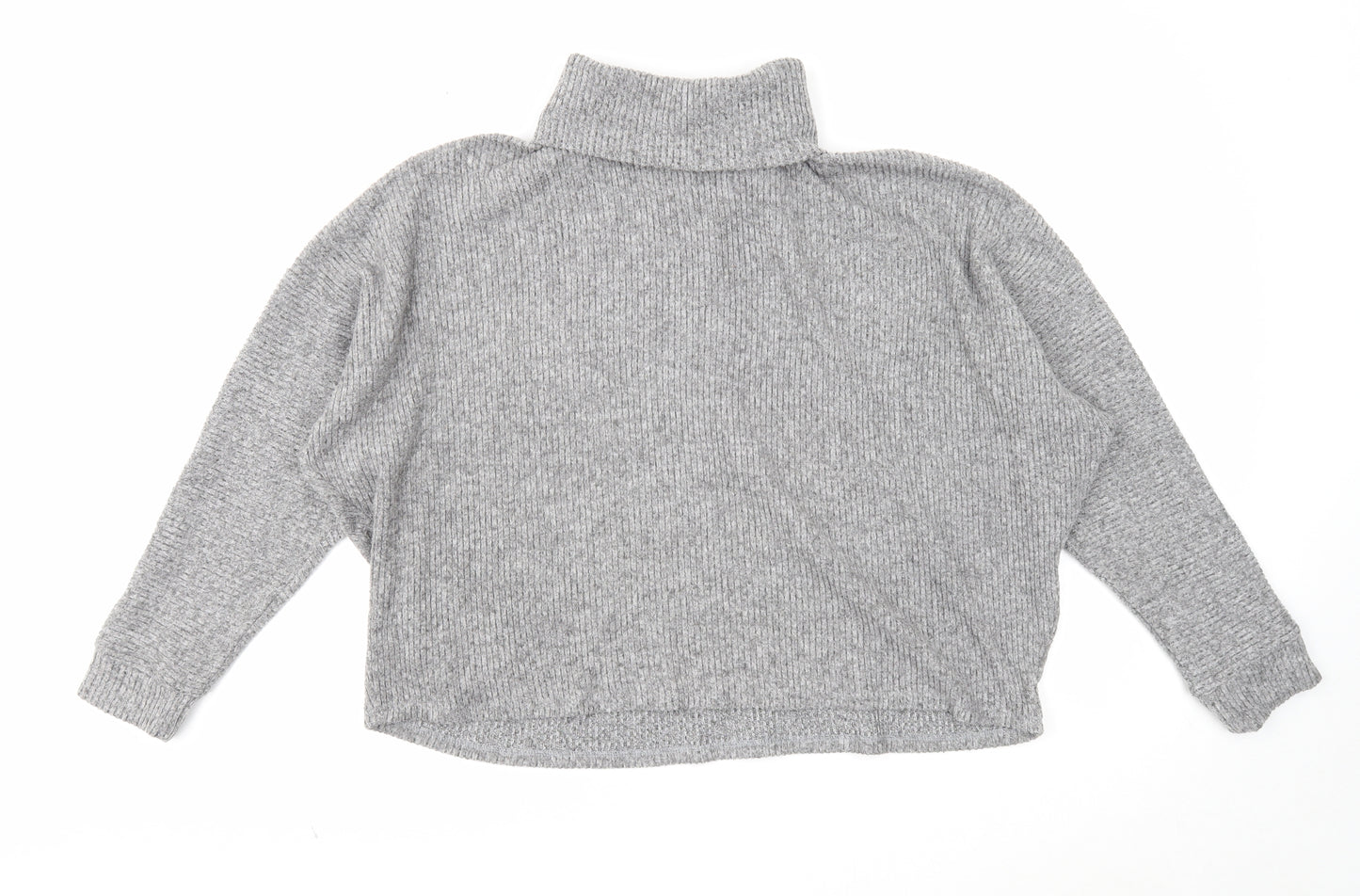 F&F Womens Grey Roll Neck Polyester Pullover Jumper Size 16