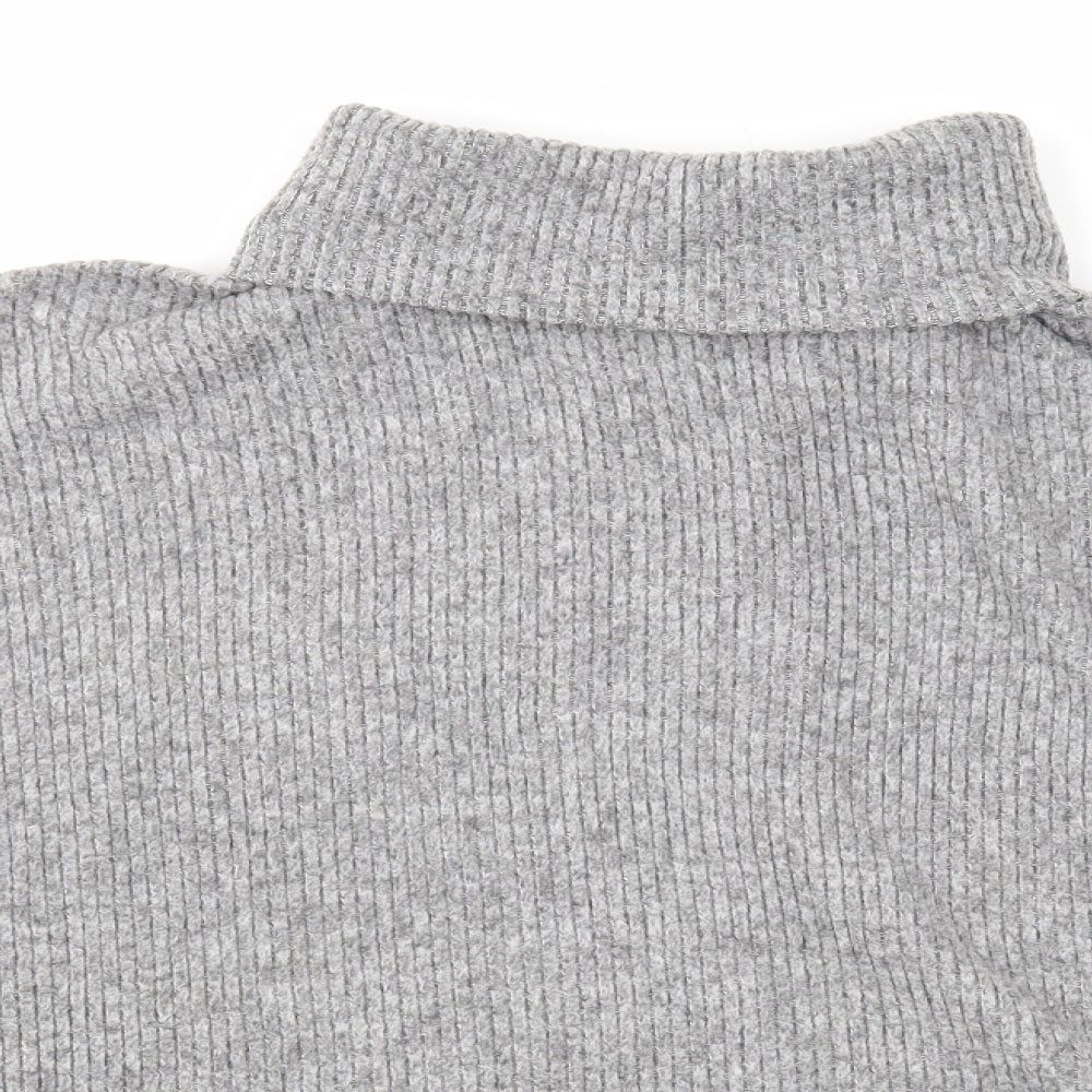 F&F Womens Grey Roll Neck Polyester Pullover Jumper Size 16
