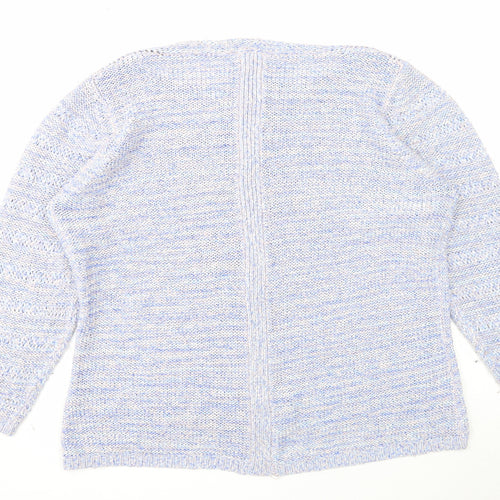 Love Knitwear Womens Blue Boat Neck Polyester Pullover Jumper Size 22
