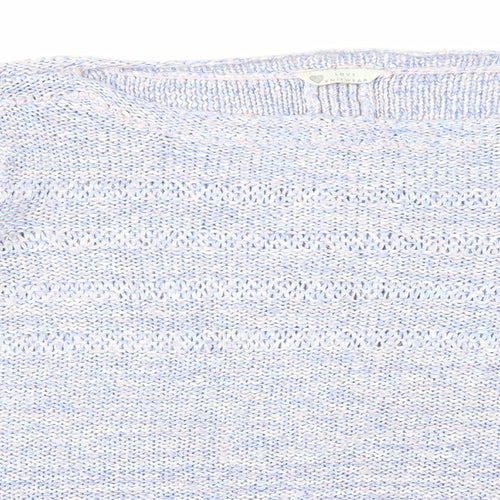 Love Knitwear Womens Blue Boat Neck Polyester Pullover Jumper Size 22