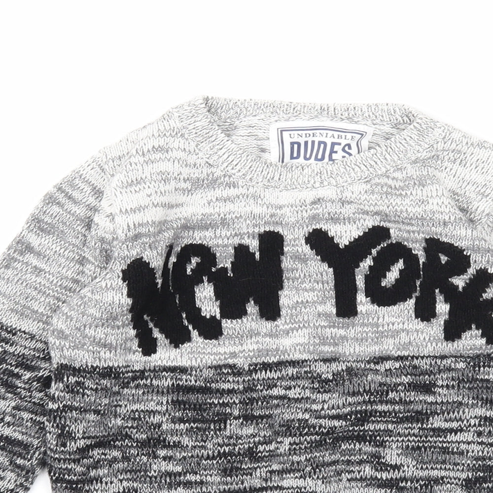 Undeniable Dudes Boys Black Round Neck Cotton Pullover Jumper Size 6 Years Pullover - New York