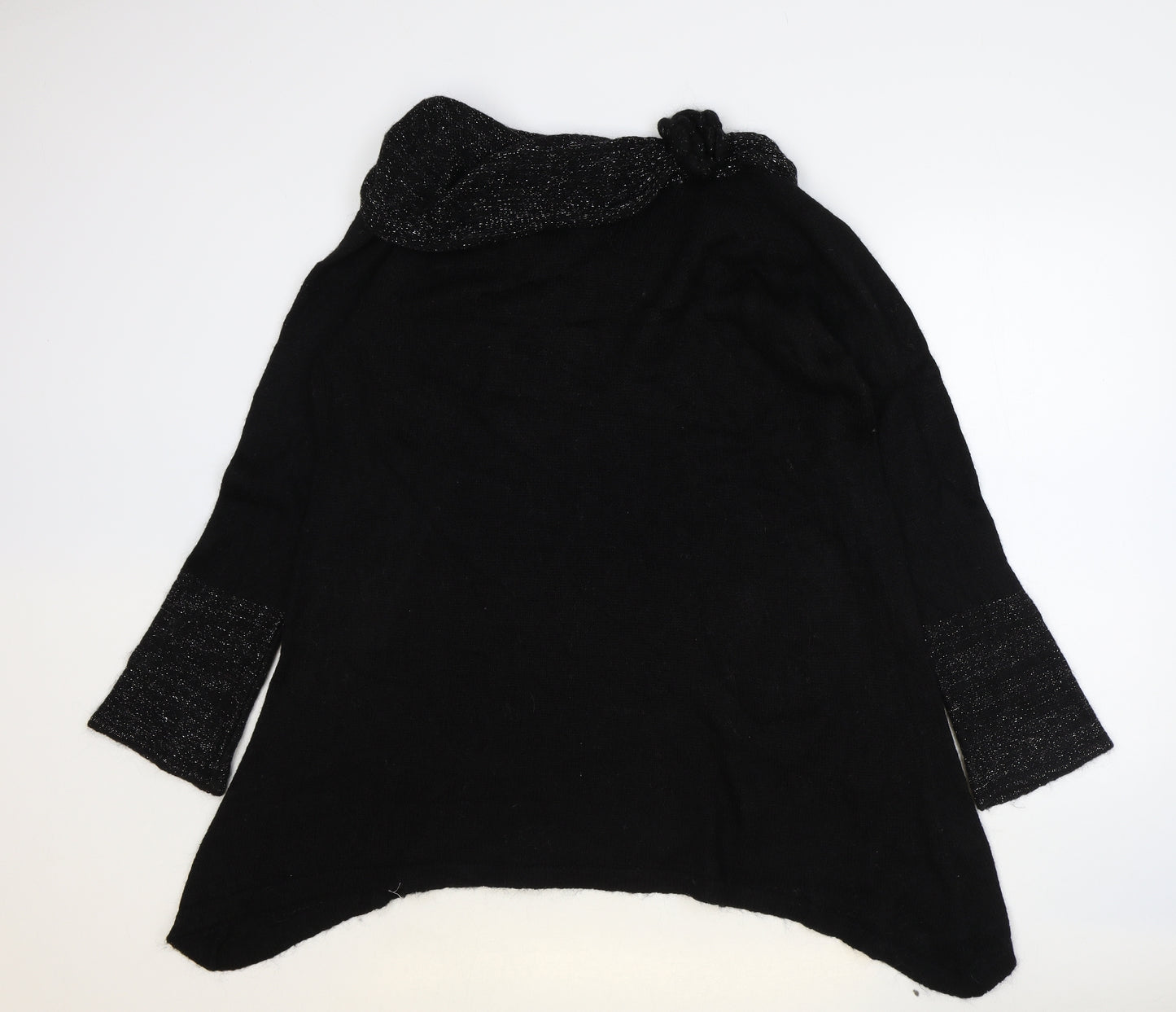 Marks and Spencer Womens Black Roll Neck Acrylic Pullover Jumper Size XL