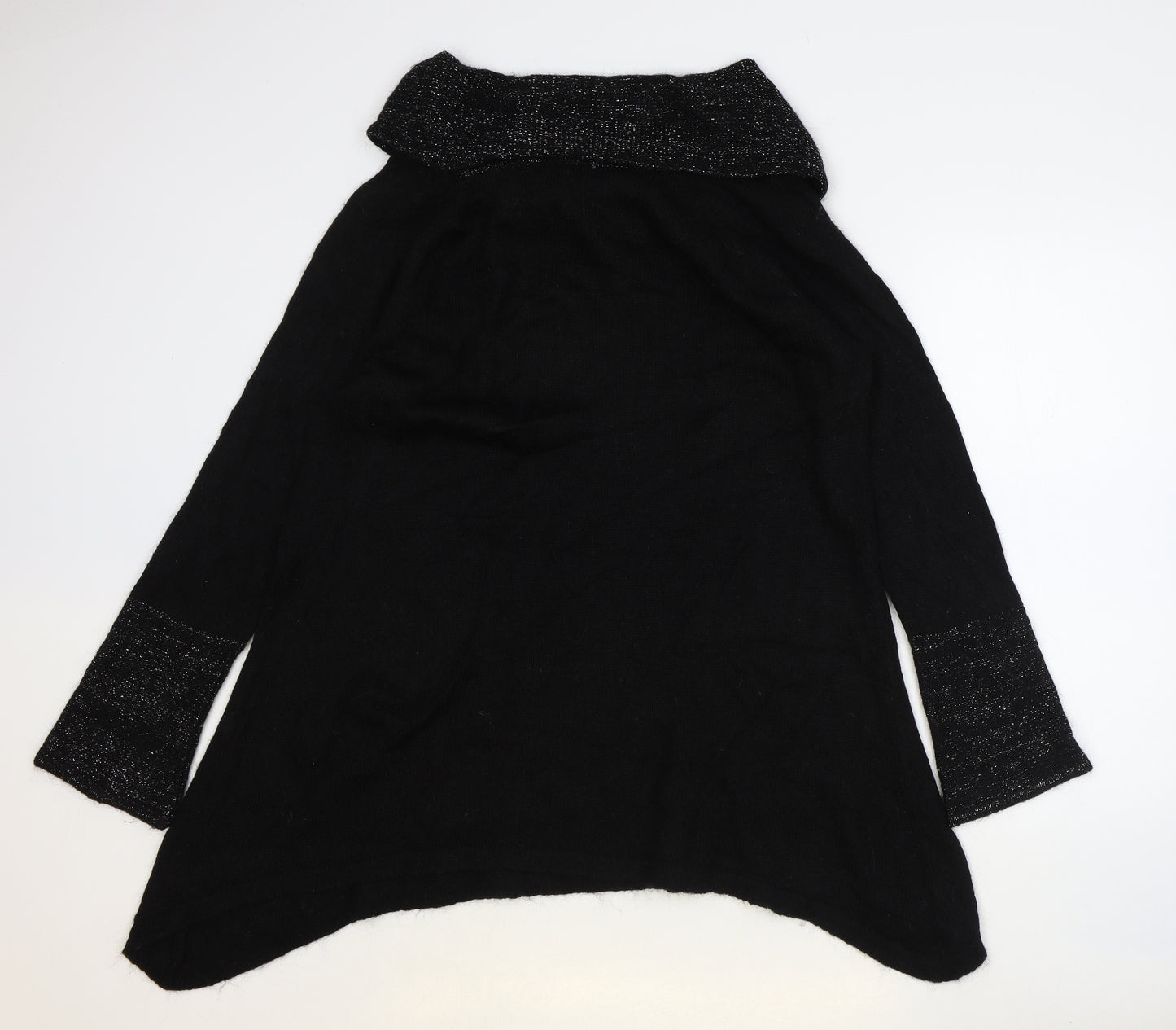 Marks and Spencer Womens Black Roll Neck Acrylic Pullover Jumper Size XL