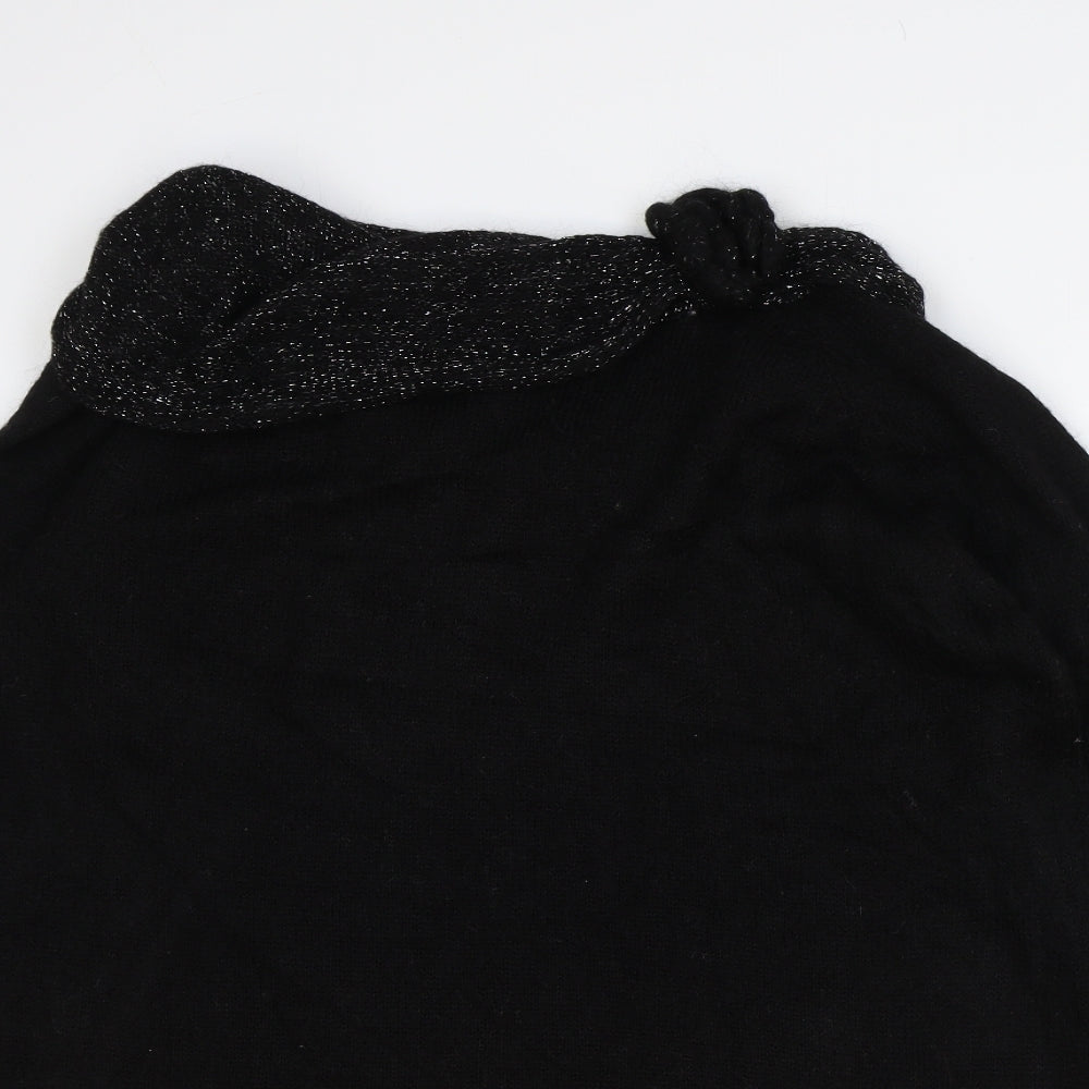 Marks and Spencer Womens Black Roll Neck Acrylic Pullover Jumper Size XL