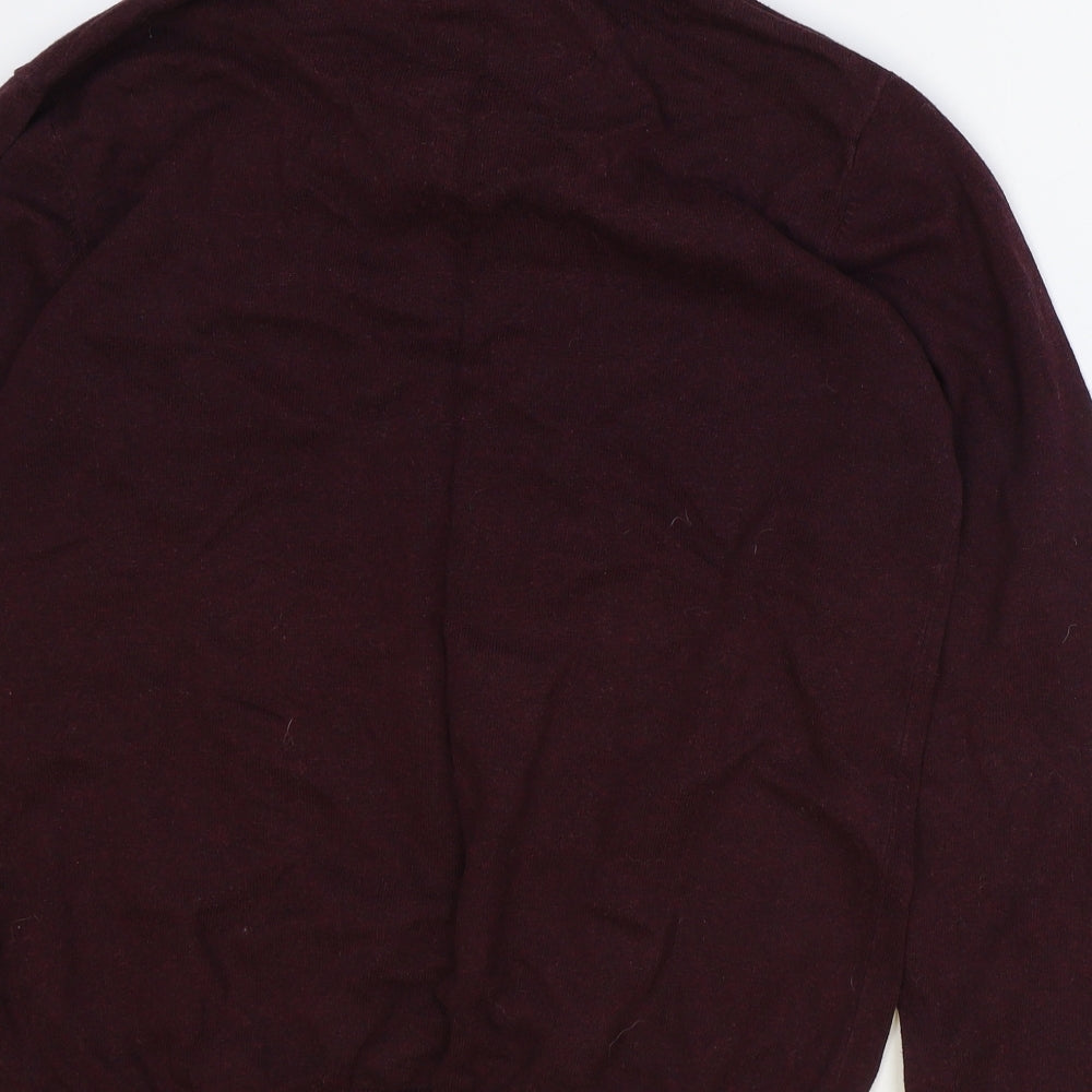 Lincoln Mens Red Collared Cotton Pullover Jumper Size M Long Sleeve