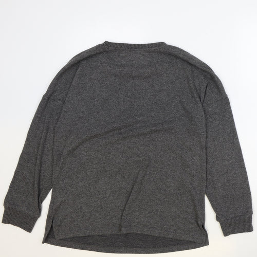Primark Womens Grey Round Neck Polyester Pullover Jumper Size M
