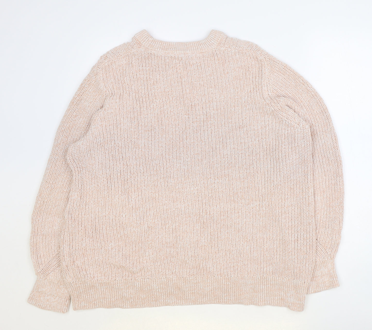 Marks and Spencer Womens Pink Round Neck 100% Cotton Pullover Jumper Size XL