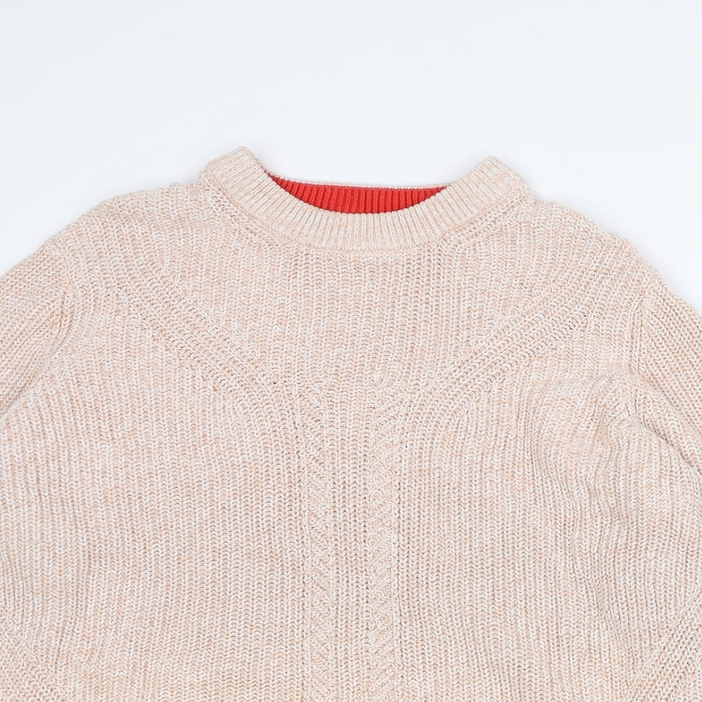Marks and Spencer Womens Pink Round Neck 100% Cotton Pullover Jumper Size XL