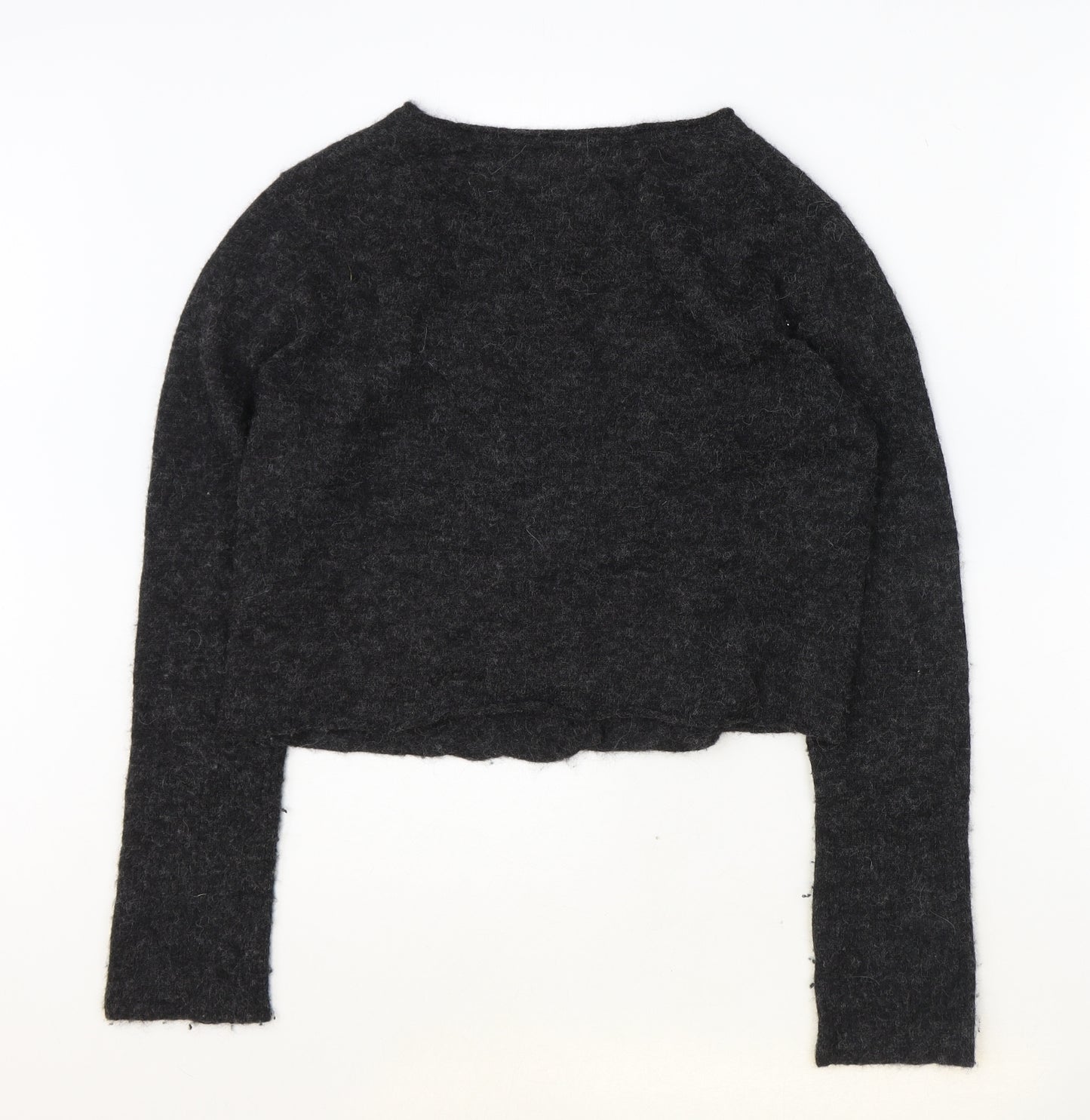 Peruvian Connection Womens Grey V-Neck Alpaca Cardigan Jumper Size M