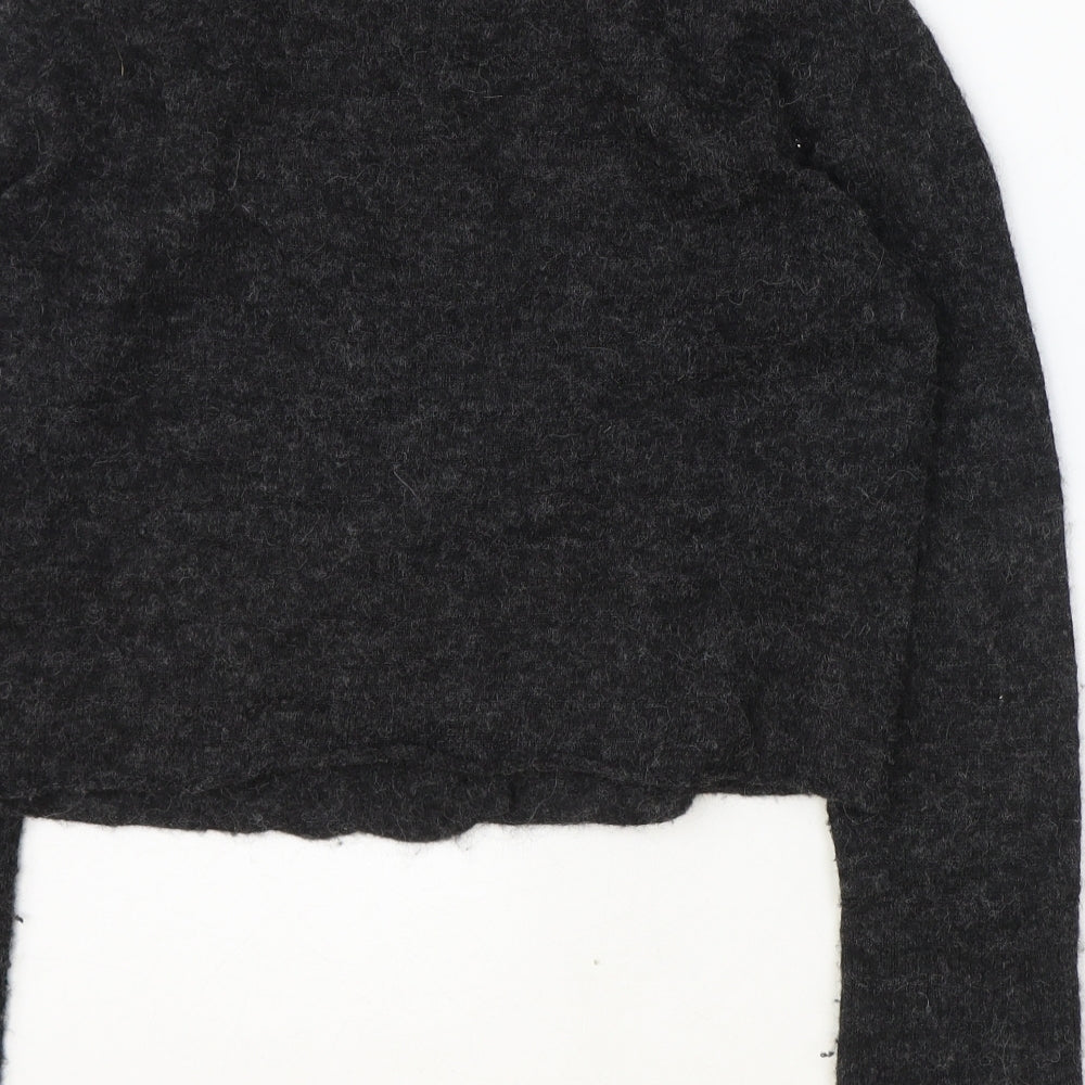 Peruvian Connection Womens Grey V-Neck Alpaca Cardigan Jumper Size M