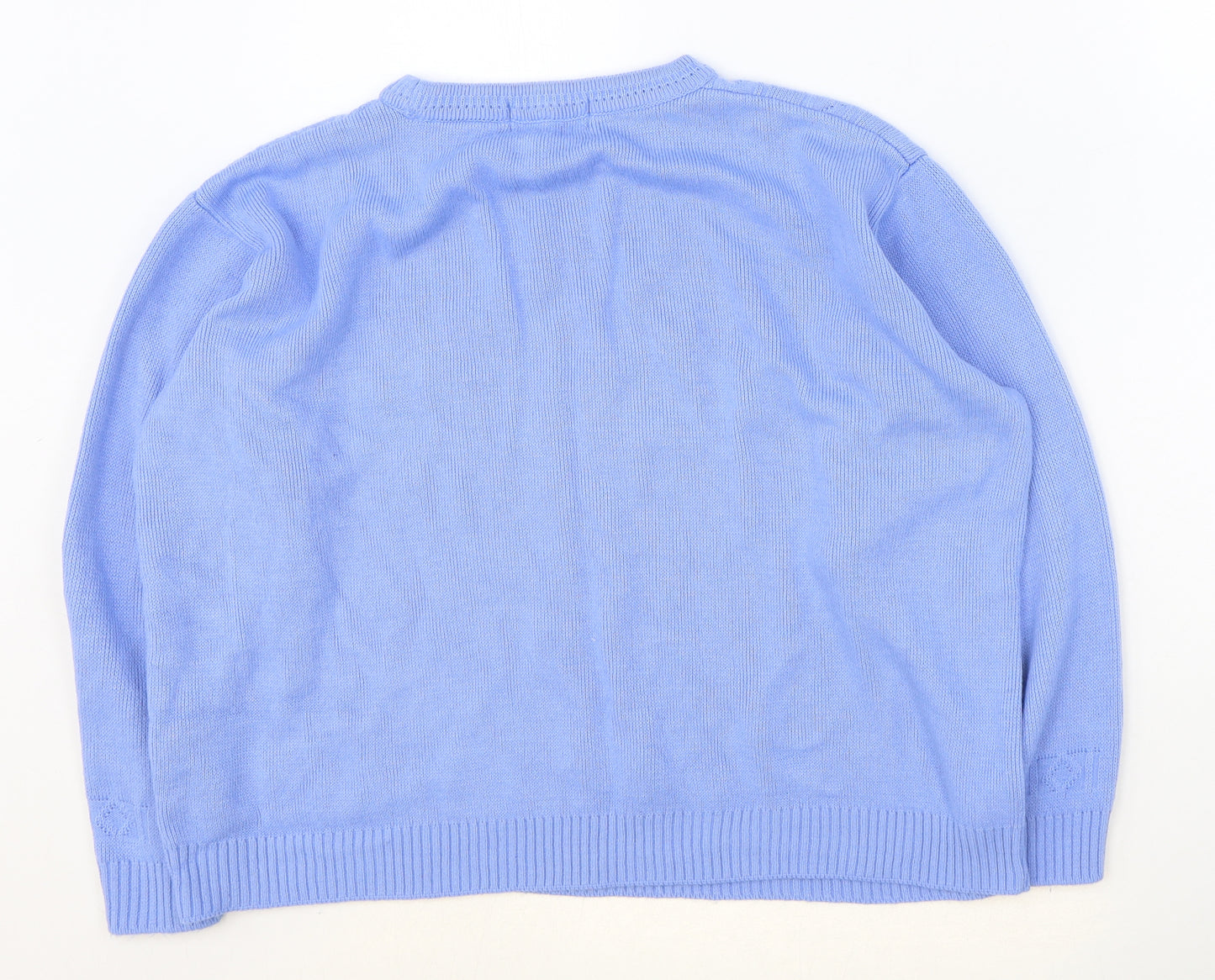 Merry Gold London Womens Blue Round Neck Polyester Pullover Jumper Size S