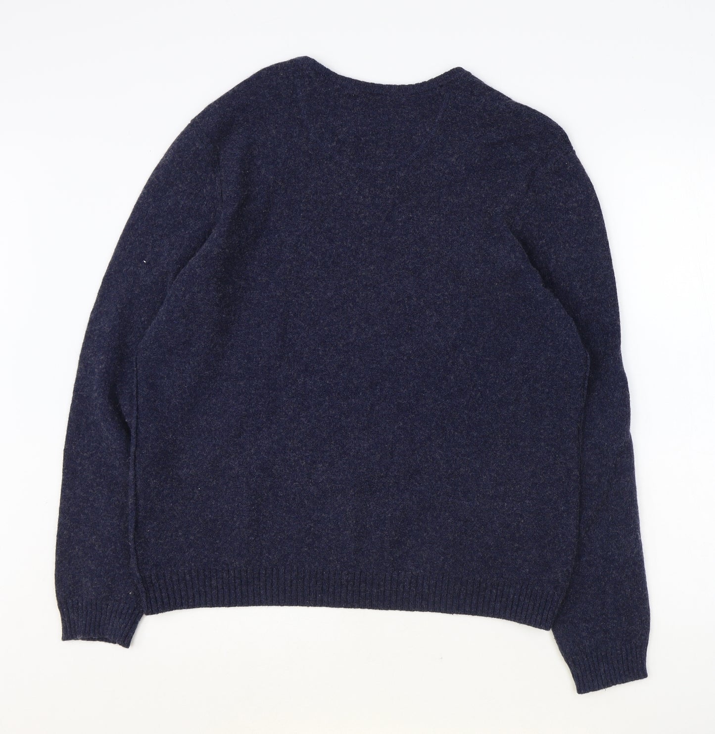 White Stuff Womens Blue Round Neck Wool Pullover Jumper Size L