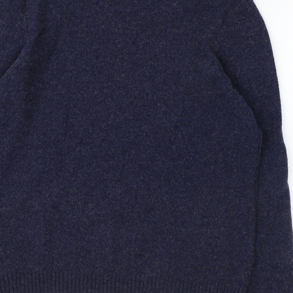 White Stuff Womens Blue Round Neck Wool Pullover Jumper Size L