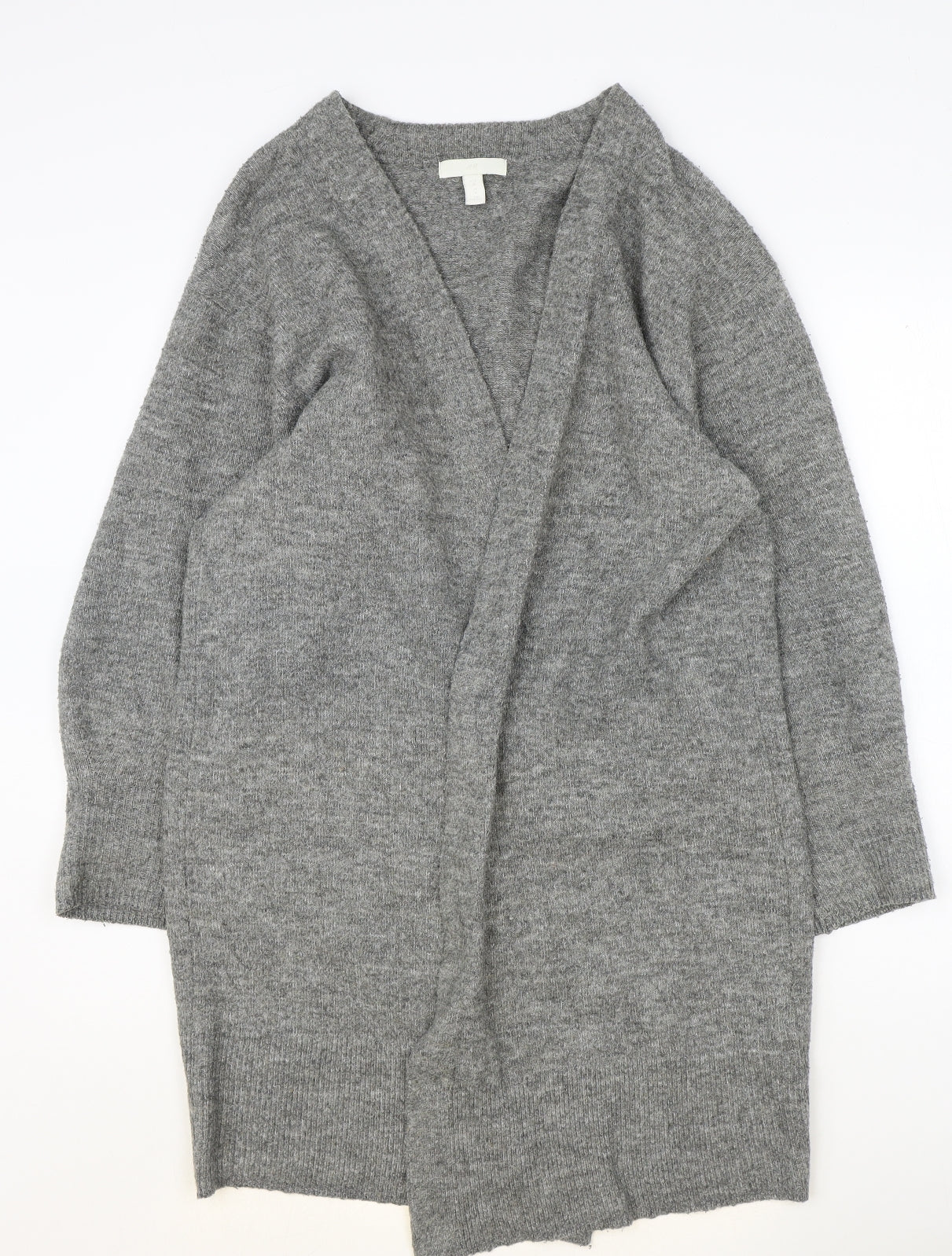 H&M Womens Grey V-Neck Polyester Cardigan Jumper Size M