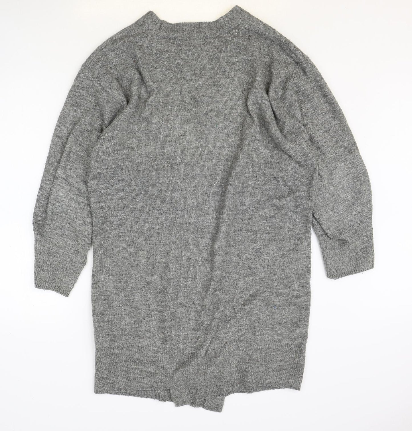 H&M Womens Grey V-Neck Polyester Cardigan Jumper Size M