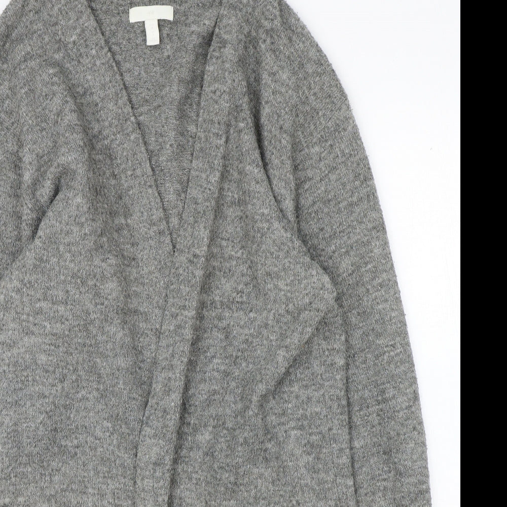 H&M Womens Grey V-Neck Polyester Cardigan Jumper Size M