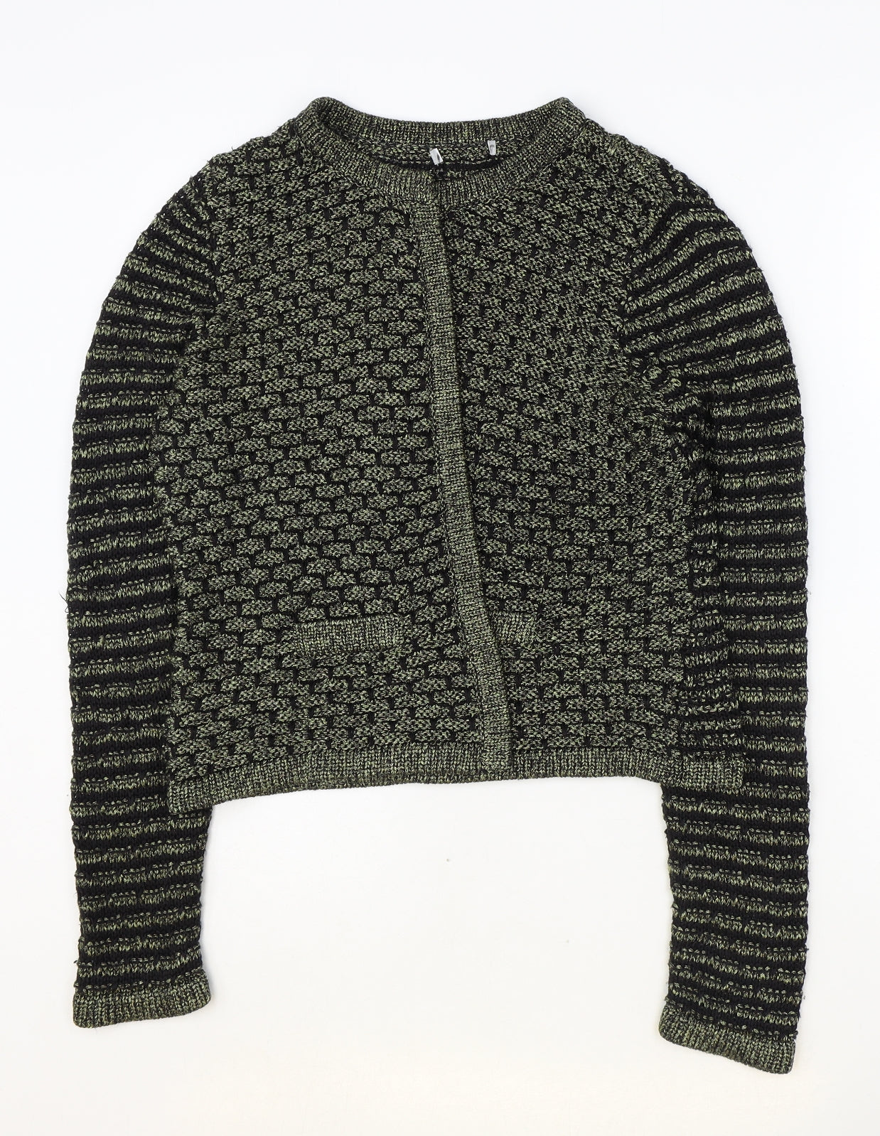 Marks and Spencer Womens Black Round Neck Acrylic Cardigan Jumper Size 14
