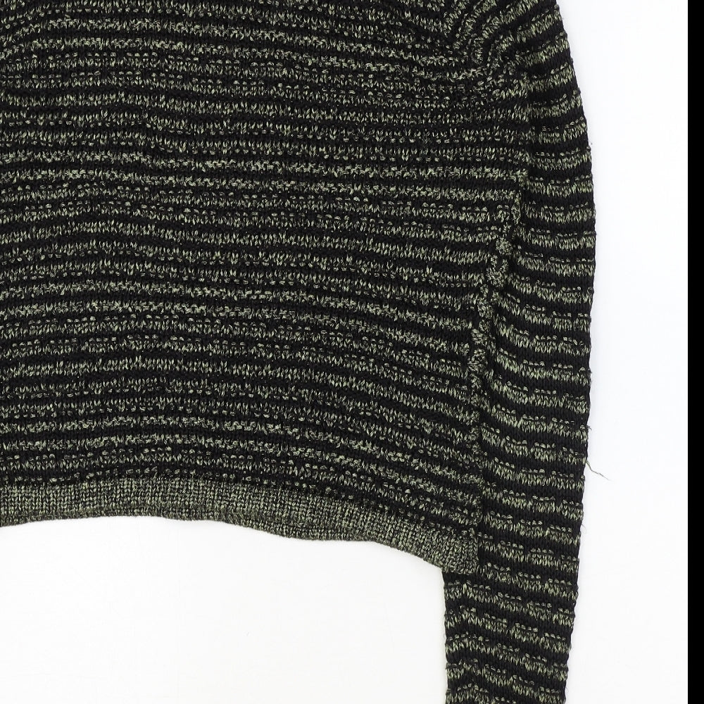 Marks and Spencer Womens Black Round Neck Acrylic Cardigan Jumper Size 14