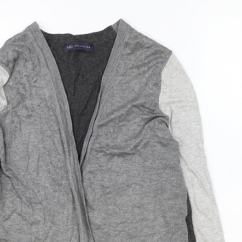 Marks and Spencer Womens Grey V-Neck Viscose Cardigan Jumper Size 10