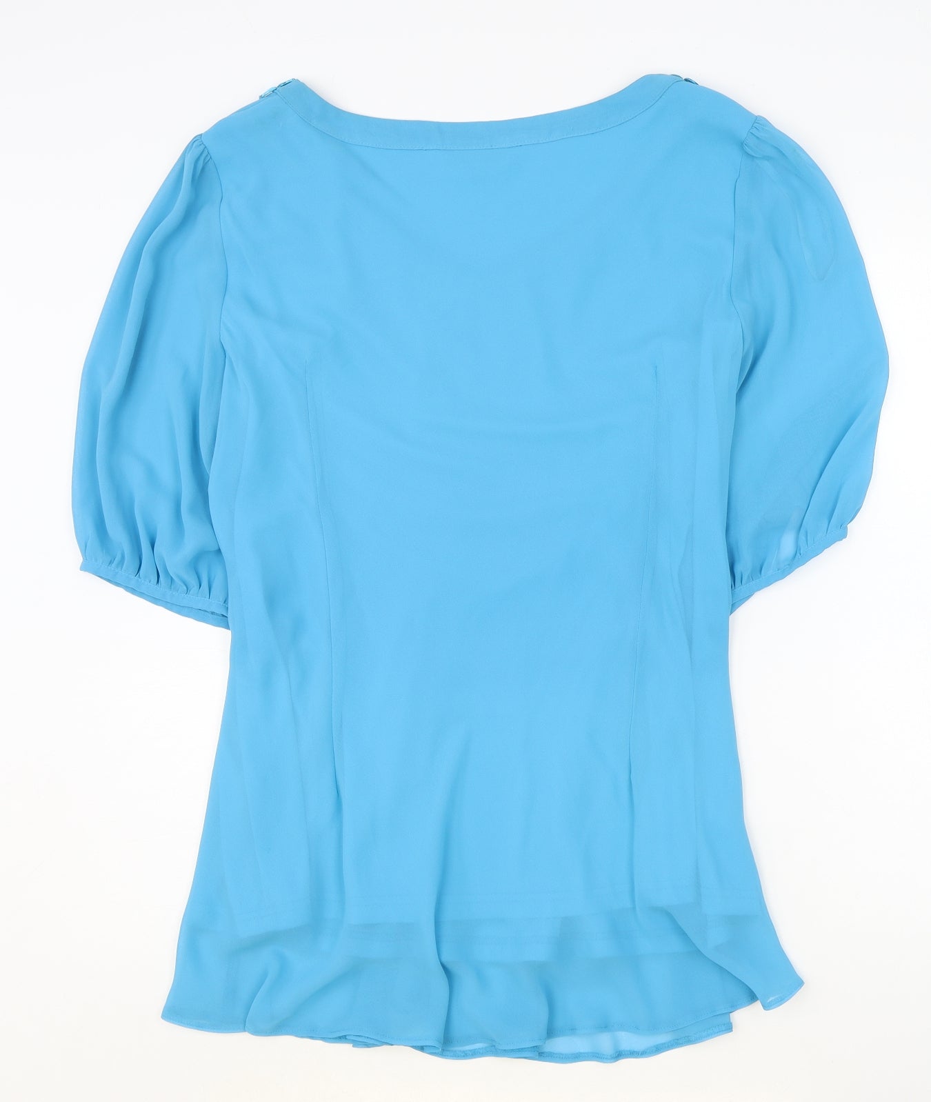 Debenhams Womens Blue Polyester Tunic Blouse Size 20 Scoop Neck