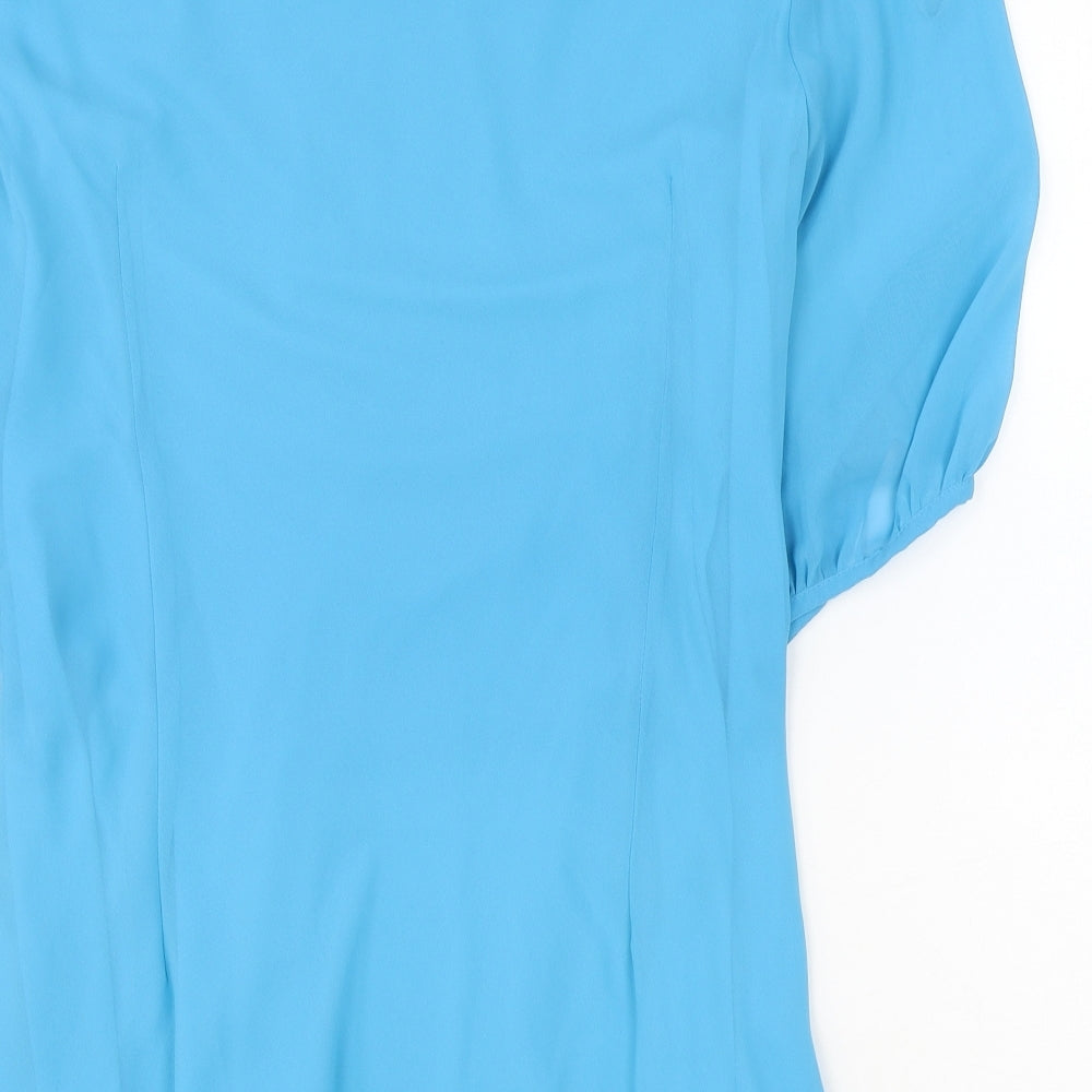 Debenhams Womens Blue Polyester Tunic Blouse Size 20 Scoop Neck
