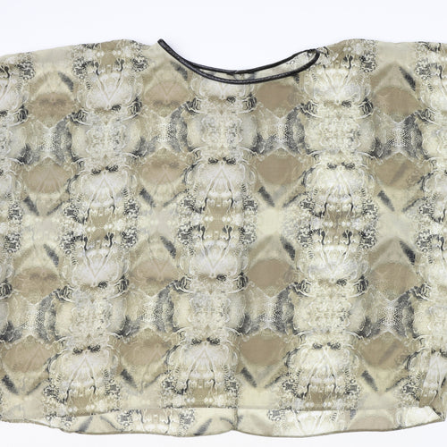 George Womens Beige Animal Print Polyester Basic Blouse Size 18 Round Neck - Snake Print