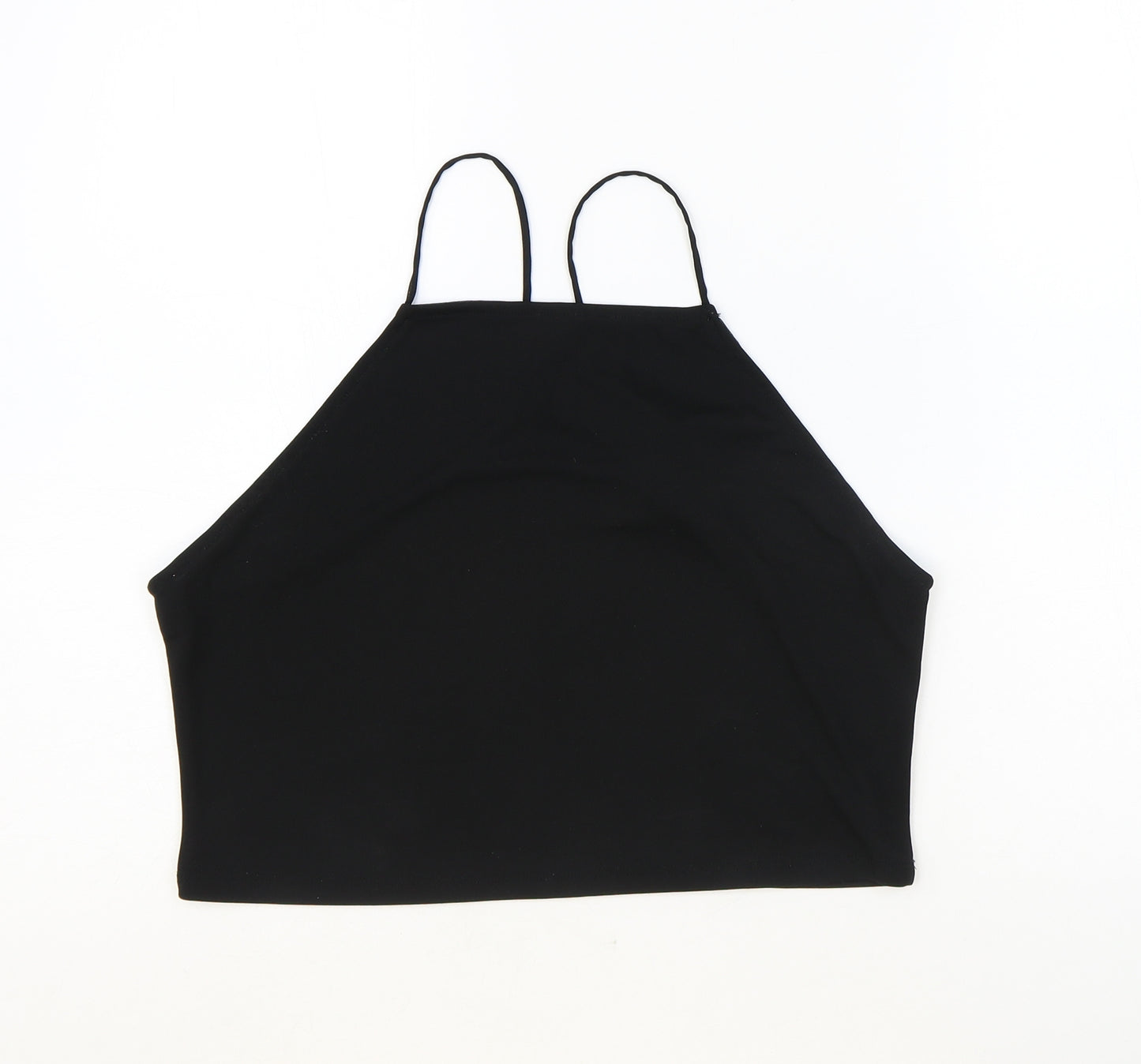 Divided by H&M Womens Black Polyester Cropped Tank Size M Halter