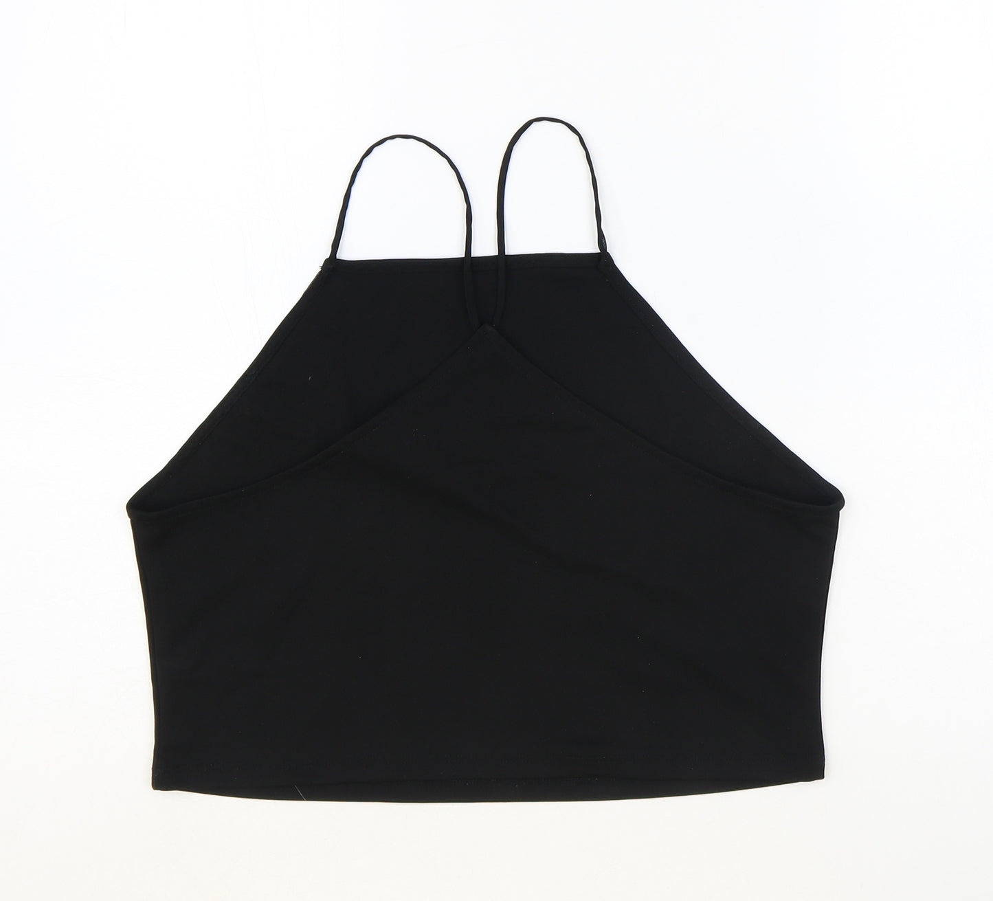 Divided by H&M Womens Black Polyester Cropped Tank Size M Halter