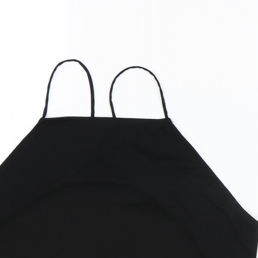Divided by H&M Womens Black Polyester Cropped Tank Size M Halter