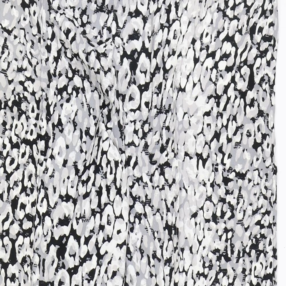 Marks and Spencer Womens Grey Animal Print Polyester Jogger Trousers Size 18 Regular