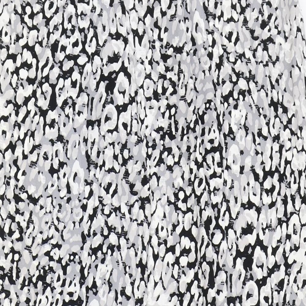 Marks and Spencer Womens Grey Animal Print Polyester Jogger Trousers Size 18 Regular