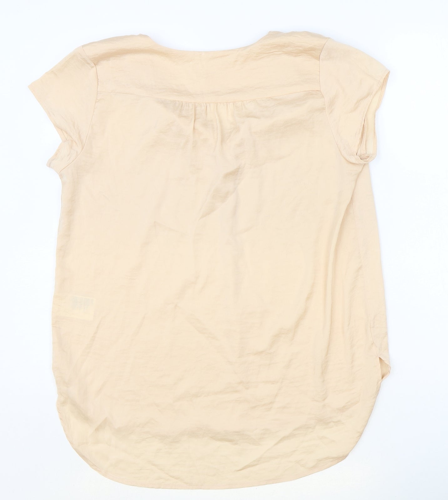 H&M Womens Pink Polyester Basic Blouse Size 8 V-Neck