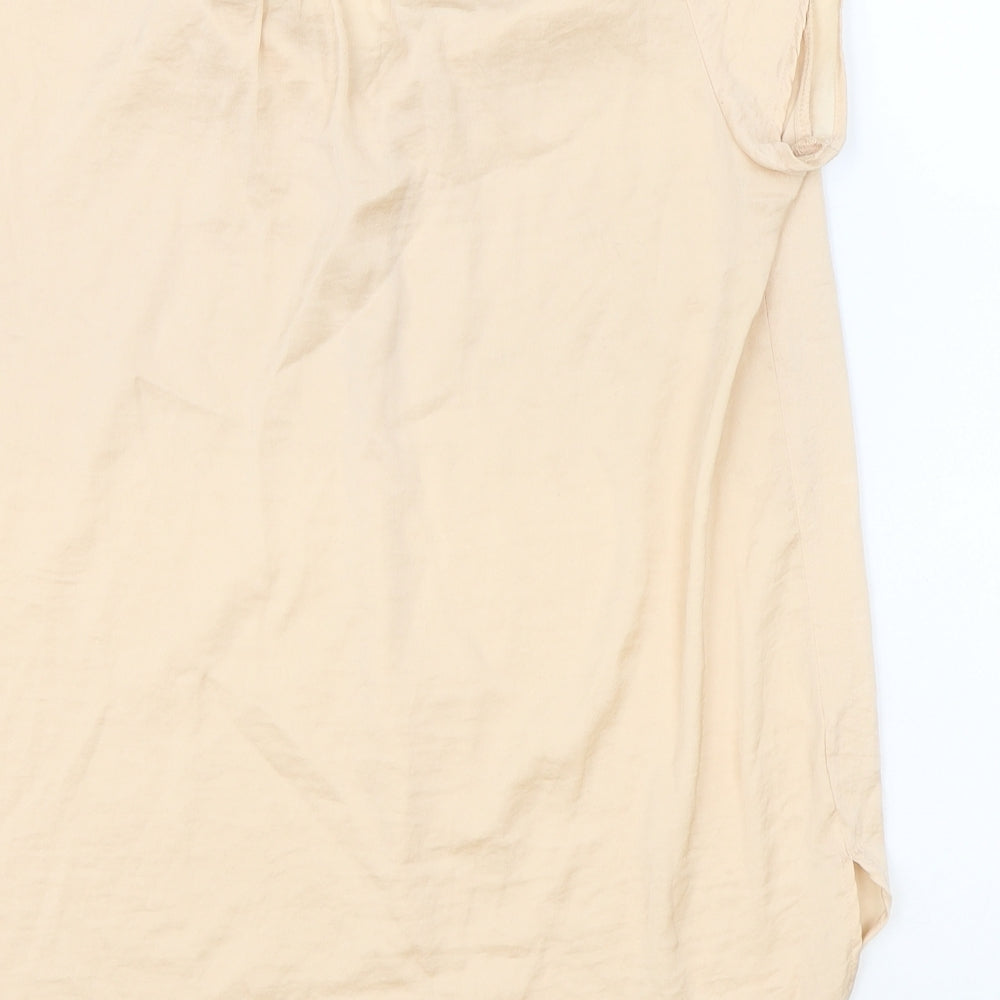 H&M Womens Pink Polyester Basic Blouse Size 8 V-Neck