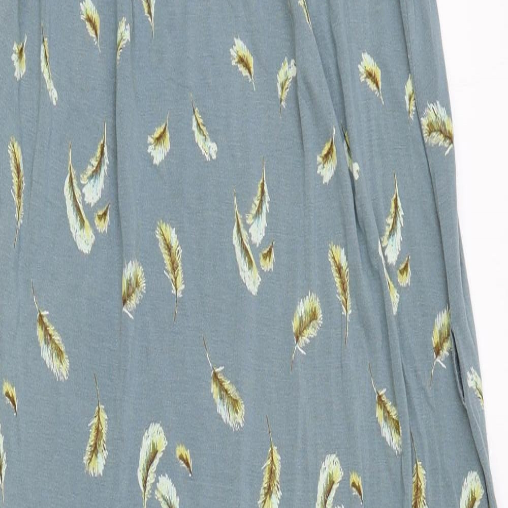NEXT Womens Blue Geometric Viscose Tank Dress Size 14 Round Neck Pullover