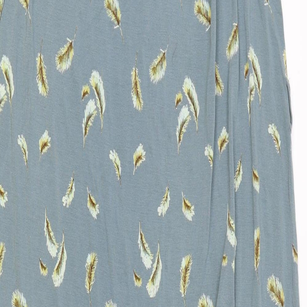 NEXT Womens Blue Geometric Viscose Tank Dress Size 14 Round Neck Pullover