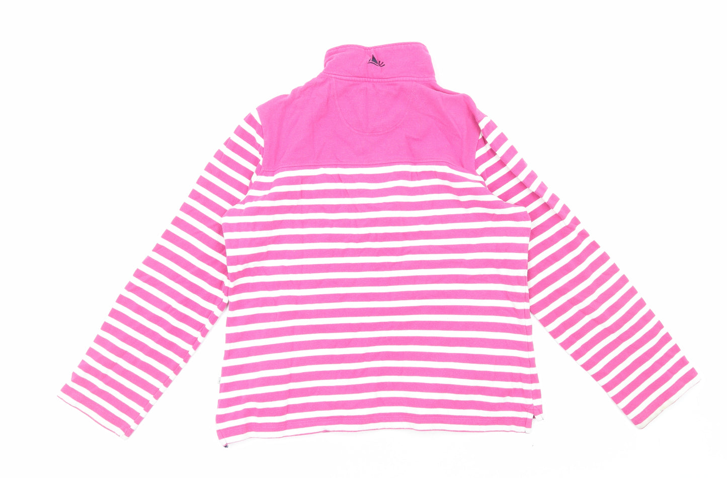 Dock of the Bay Womens Pink Striped Cotton Pullover Sweatshirt Size 12 Pullover