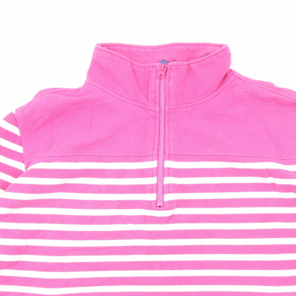 Dock of the Bay Womens Pink Striped Cotton Pullover Sweatshirt Size 12 Pullover
