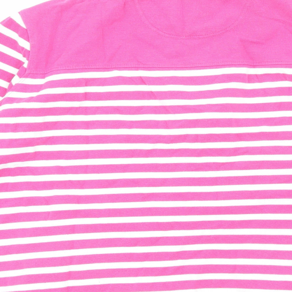Dock of the Bay Womens Pink Striped Cotton Pullover Sweatshirt Size 12 Pullover