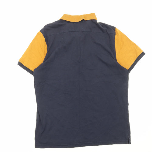 Ben Sherman Mens Blue Cotton Polo Size M Collared Pullover - Colour Block