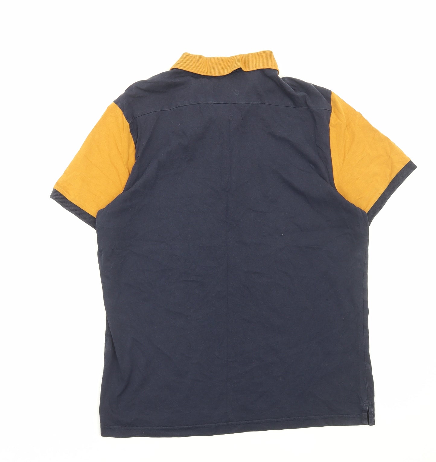 Ben Sherman Mens Blue Cotton Polo Size M Collared Pullover - Colour Block