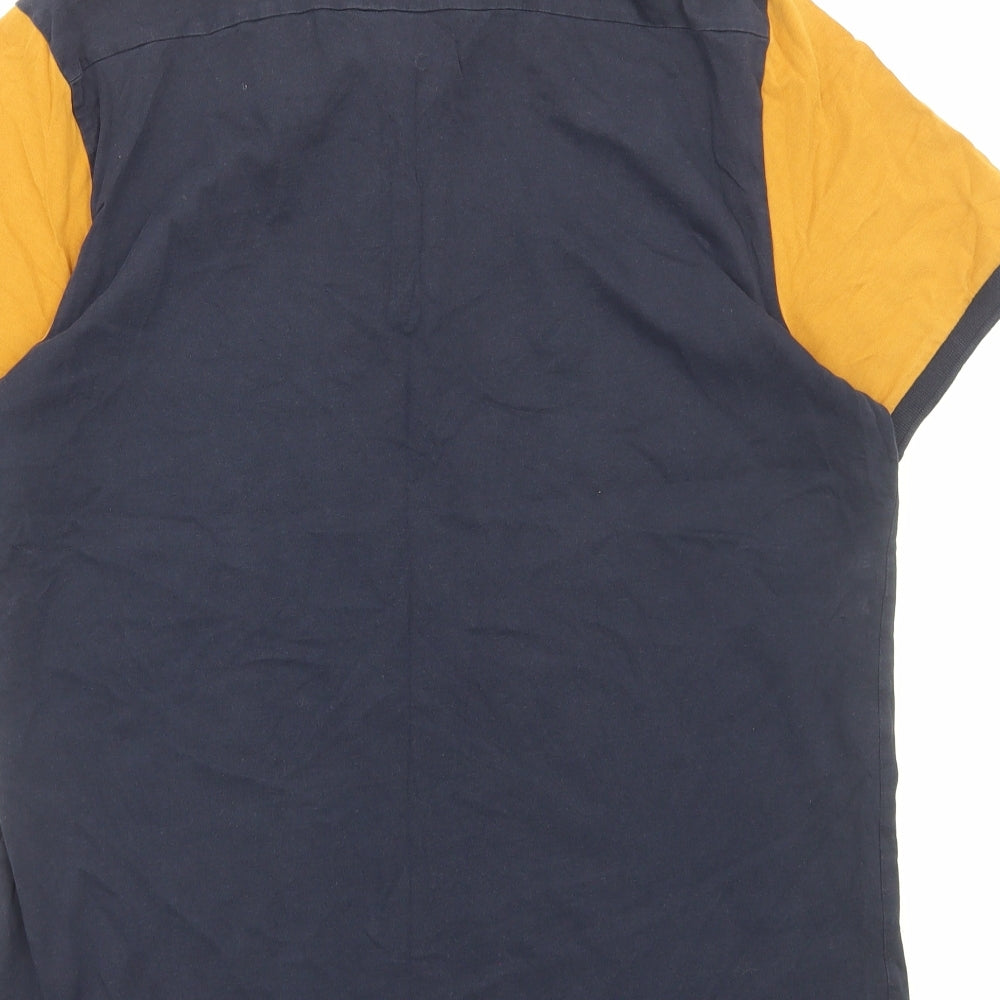 Ben Sherman Mens Blue Cotton Polo Size M Collared Pullover - Colour Block
